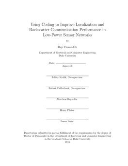 Using Coding to Improve Localization and Backscatter Communication Performance in Low-Power Sensor Networks