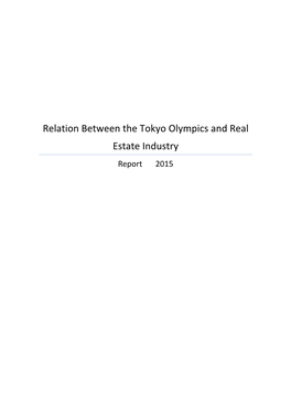 Relation Between the Tokyo Olympics and Real Estate Industry