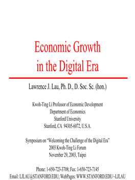 Economic Growth in the Digital Era