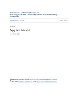 Nyquist V. Mauclet Lewis F