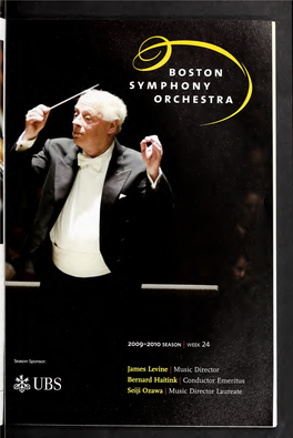 Boston Symphony Orchestra Concert Programs, Season 129, 2009-2010