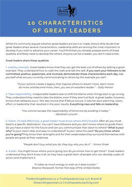 10 Characteristics of Great Leaders