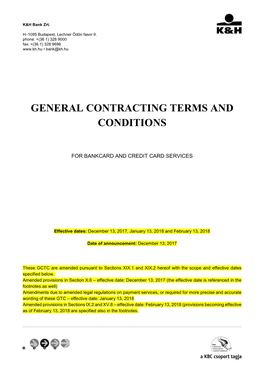General Contracting Terms and Conditions