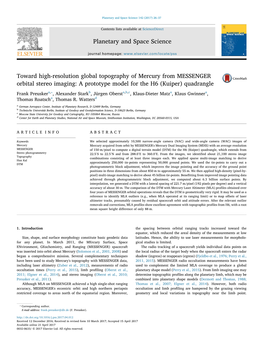 Toward High-Resolution Global Topography of Mercury From