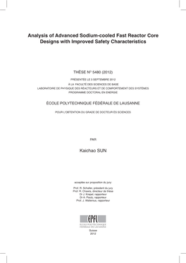 Analysis of Advanced Sodium-Cooled Fast Reactor Core Designs with Improved Safety Characteristics