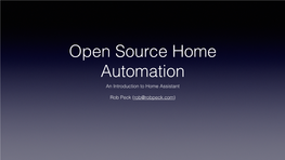 Home Automation an Introduction to Home Assistant