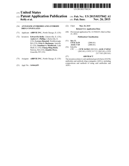 (12) Patent Application Publication (10) Pub. No.: US 2015/0337042 A1 Reilly Et Al