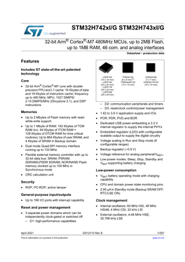 Datasheet - Production Data Features