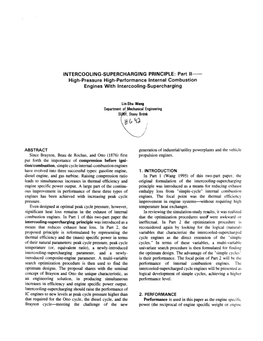 INTERCOOLING-SUPERCHARGING PRINCIPLE: Part II- High-Pressure High-Performance Internal Combustion Engines with Intercooling-Supercharging