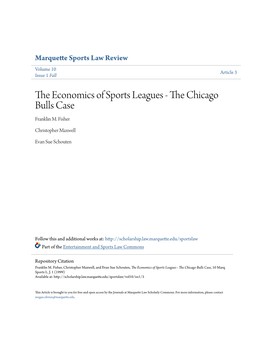 The Economics of Sports Leagues - the Chicago Bulls Case, 10 Marq