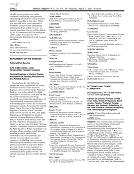 Federal Register/Vol. 79, No. 66/Monday, April 7, 2014/Notices