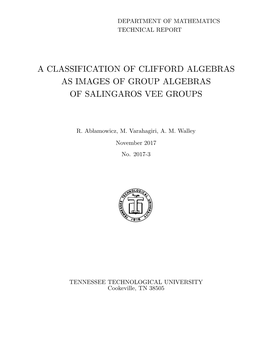 A Classification of Clifford Algebras As Images of Group Algebras of Salingaros Vee Groups