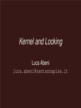 Kernel and Locking