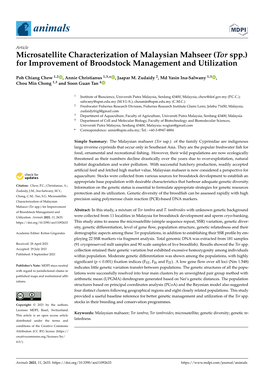 Microsatellite Characterization of Malaysian Mahseer (Tor Spp.) for Improvement of Broodstock Management and Utilization