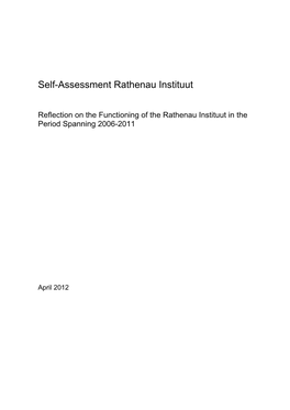 Self-Assessment Rathenau Instituut