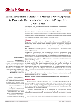 Ezrin Intracellular Cytoskeleton Marker Is Over Expressed in Pancreatic Ductal Adenocarcinoma: a Prospective Cohort Study