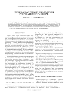 Influence of Terrain on Multipath Propagation of Fm Signal