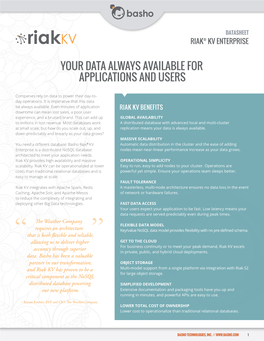 Your Data Always Available for Applications and Users