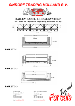 BAILEY PANEL BRIDGE SYSTEMS "TS" Class 100 "Triple Truss, Single Storey, 4 Transoms Per Bay"