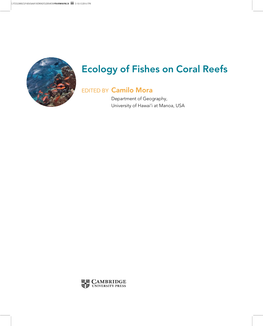 Ecology of Fishes on Coral Reefs