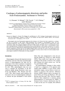 European from Fennoscandia: Archaean to Tertiary