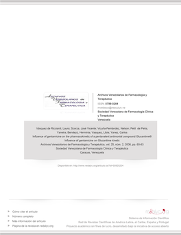 Redalyc.Influence of Gentamicine on the Pharmacokinetic of A