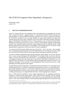 The TCEC19 Computer Chess Superfinal: a Perspective