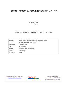 Loral Space & Communications