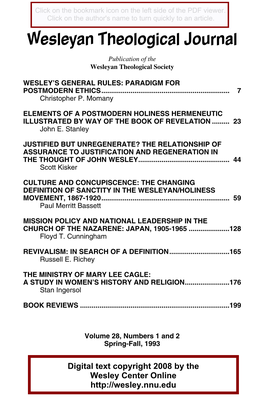 Wesleyan Theological Journal