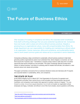 The Future of Business Ethics
