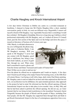 Charlie Haughey and Knock International Airport