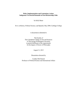 Indigenous Territorial Demands in Post-Dictatorship Chile by Kelly