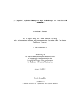 An Empirical Longitudinal Analysis of Agile Methodologies and Firm Financial Performance