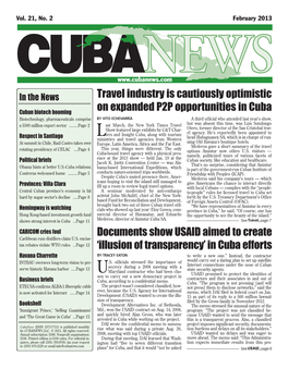 Cubanews (ISSN 1073-7715) Is Published Monthly Tion Burdens and Delays on All Its Stakeholders.” by CUBANEWS LLC