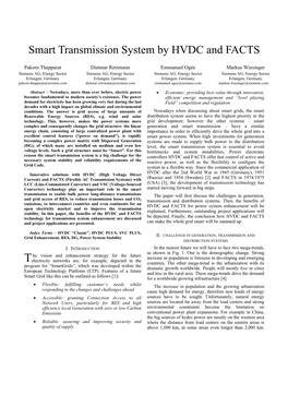 Smart Transmission System by HVDC and FACTS