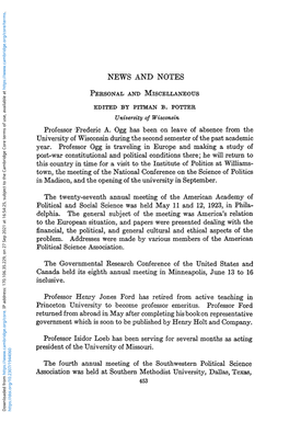 News and Notes Peksonal and Miscellaneous