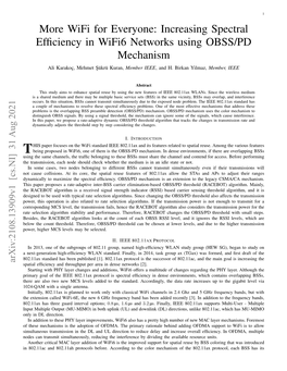 Increasing Spectral Efficiency in Wifi6 Networks Using OBSS/PD