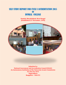 Self Study Report for Cycle I Accreditation 2015 Dumkal