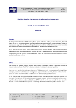 Maritime Security: Perspectives for a Comprehensive Approach