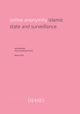 Online Anonymity Islamic State and Surveillance