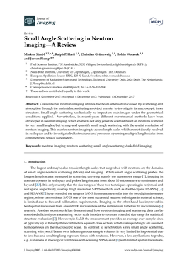 Small Angle Scattering in Neutron Imaging—A Review