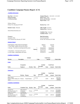 Candidate Campaign Finance Report (C-5)