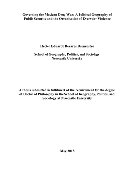 Governing the Mexican Drug War: a Political Geography of Public Security and the Organisation of Everyday Violence