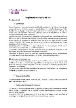 Règlement Intérieur Octo'bus