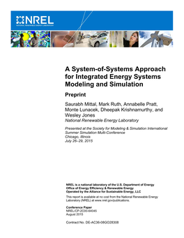 System-Of-Systems Approach for Integrated Energy Systems