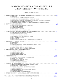 Land Navigation, Compass Skills & Orienteering = Pathfinding