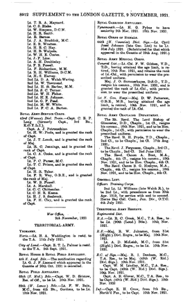 8912 SUPPLEMENT to the LONDON GAZETTE, 9 NOVEMBER, 1921. Lib