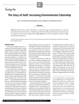 The Story of Stuff: Increasing Environmental Citizenship