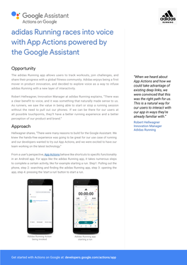 Adidas Running Races Into Voice with App Actions Powered by the Google Assistant