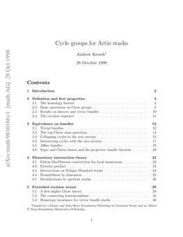 'Cycle Groups for Artin Stacks'